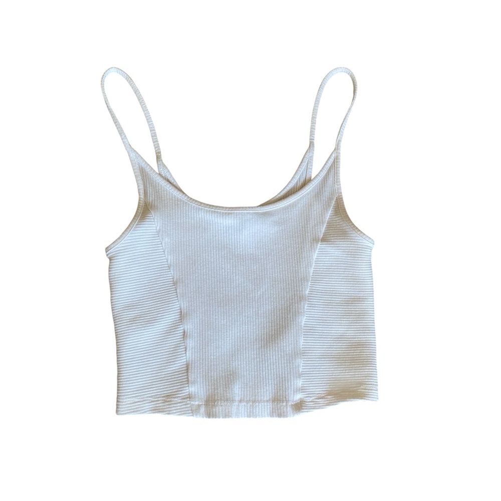 Urban Outfitters Fitted Cropped Tank Top White Size S
